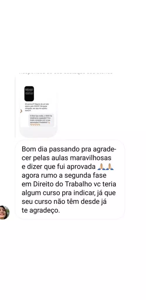 Depoimento de aluno