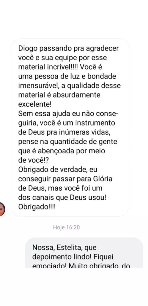 Depoimento de aluno