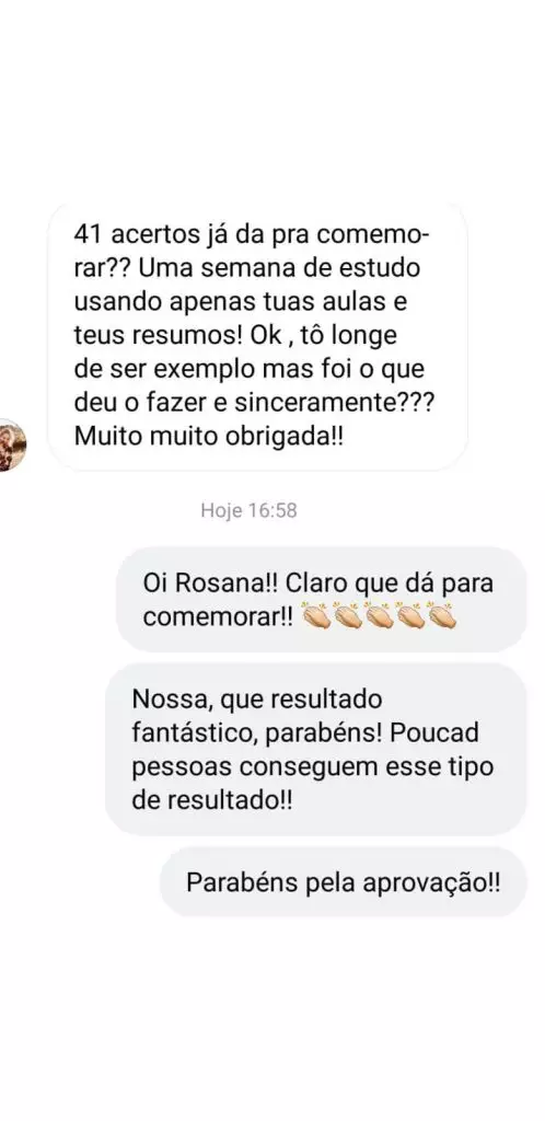 Depoimento de aluno